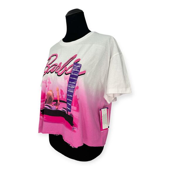 Barbie | NWT | XXL | Cropped Barbie Dream Summer Dip Dye Short Sleeve T-shirt - Picture 4 of 7